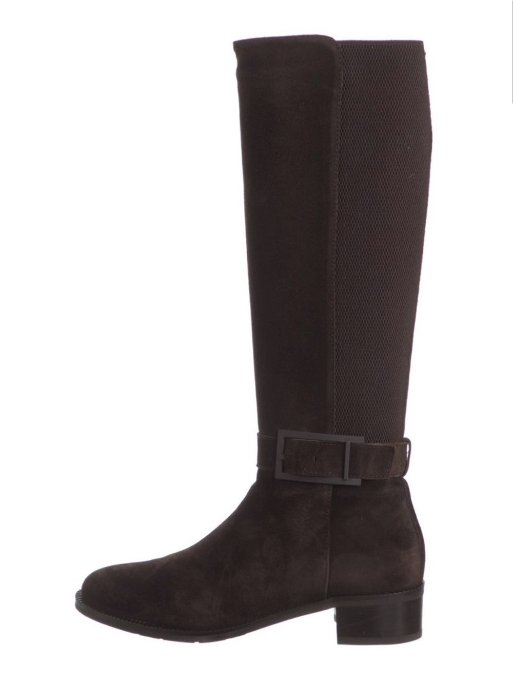 Aquatalia Orella Suede Elastic Espresso Brown Knee-High Riding Boots NWB Size 7